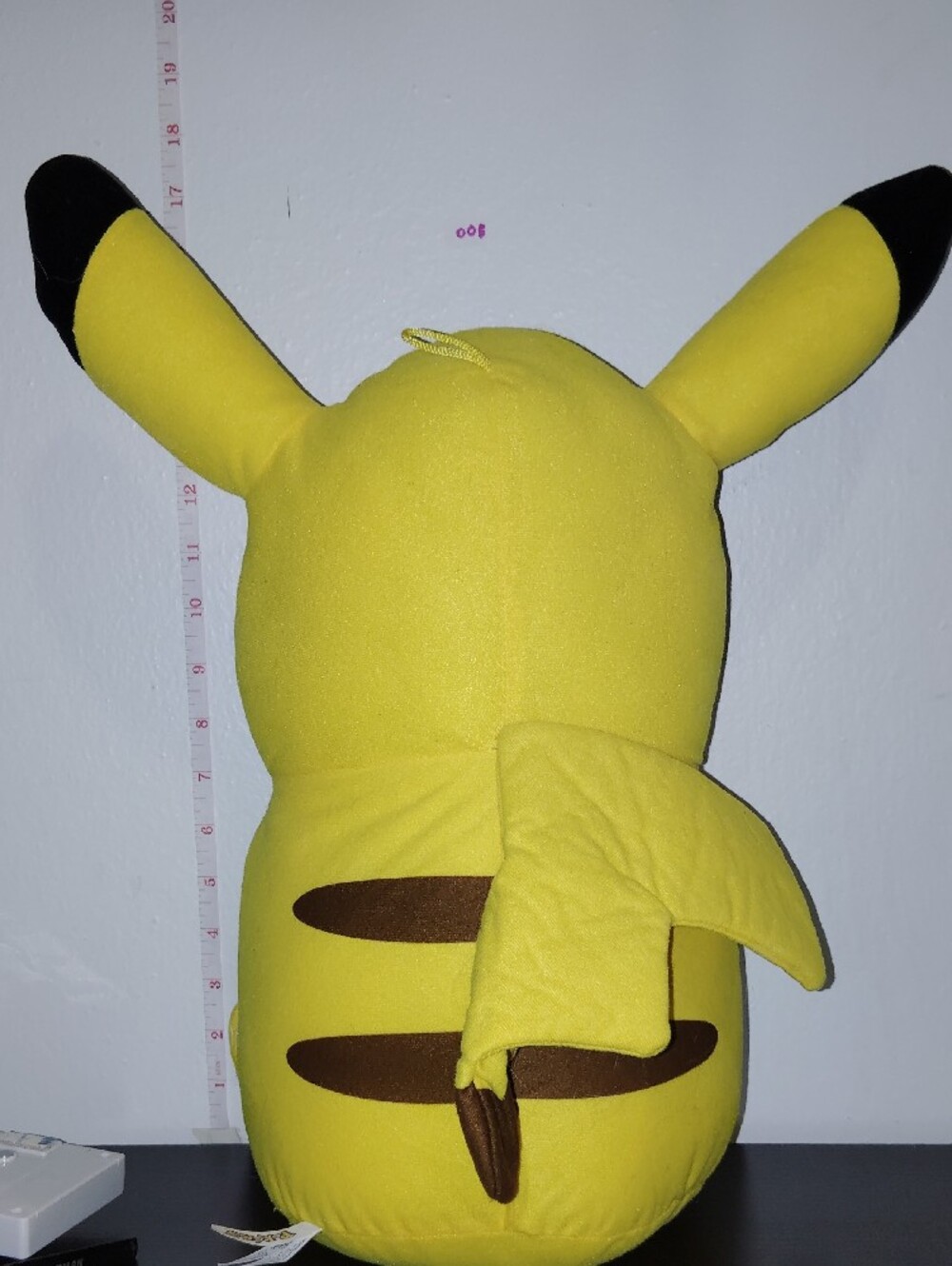 16 Inch Pokemon Pikachu Yellow Plush with Black Ear Tips and Red Cheeks - Picture 5 of 7